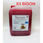 Chef's Juice Konsantre Meyve Aromalı Şurup 1+9 ÇİLEK 5 lt X 3 BİDON