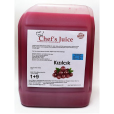 chef's juice konsantre meyve aromalı şurup 1+9 kızılcık 5 lt