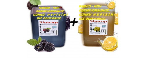 Shurup  Konsantre Meyve Aromalı İçecek 2 'Li Karadut + Limon 5,7 kg 1+9