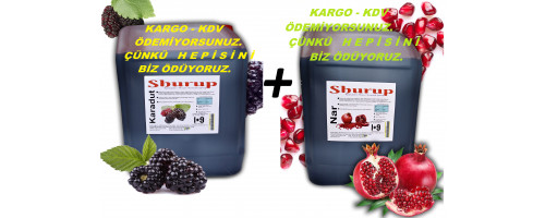 Shurup Konsantre Meyve Aromalı İçecek  2 'Li Karadut + Nar  5,7 kg  1+9