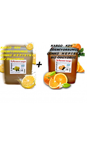 Shurup Konsantre Meyve Aromalı İçecek   2 ' Li  Portakal + Limon  5,7 kg  1+9