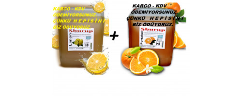 Shurup Konsantre Meyve Aromalı İçecek   2 ' Li  Portakal + Limon  5,7 kg  1+9