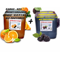 Shurup Konsantre Meyve Aromalı İçecek  2' Li Portakal + Karadut  5,7 kg  1+9