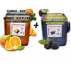 Shurup Konsantre Meyve Aromalı İçecek  2' Li Portakal + Karadut  5,7 kg  1+9