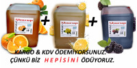 Shurup  Konsantre Meyve Aromalı İçecek  3 ' Lü Portakal + Limon + Karadut 5,7 kg  1+9
