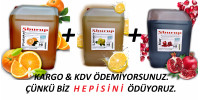 Shurup Konsantre Meyve Aromalı İçecek  3 ' Lü Portakal + Limon + Nar 5,7 kg  1+9