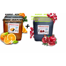 Shurup  Konsantre Meyve Aromalı İçecek  2 'Li Portakal + Nar  5,7 kg  1+9