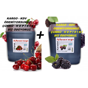 Shurup  Konsantre Meyve Aromalı İçecek  2 'Li Vişne + Karadut  5,7 kg  1+9