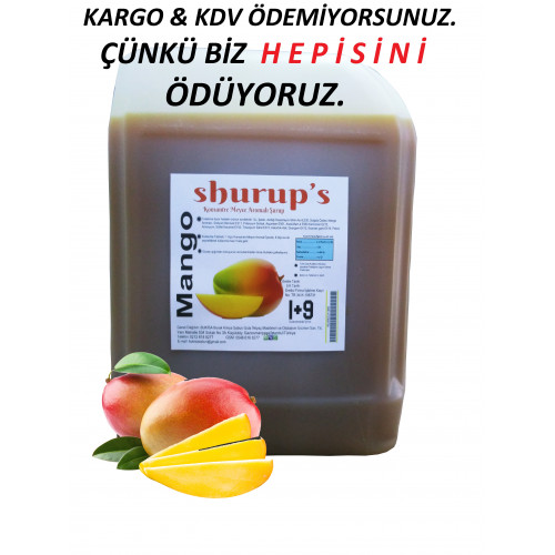 Shurup Konsantre Meyve Aromalı İçecek  5 lt mango  1+9