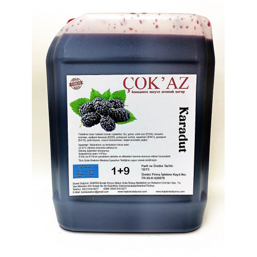 Çok'az Konsantre Meyve Aromalı Şurup 1+9  KARADUT  5 lt