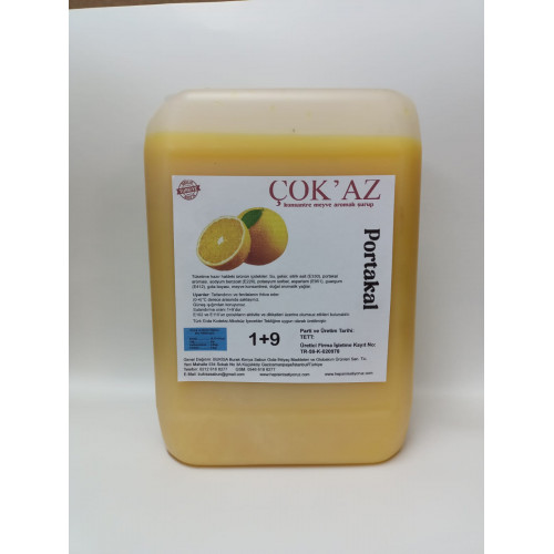 çok'az konsantre meyve aromalı şurup 1+9 portakal 5 lt