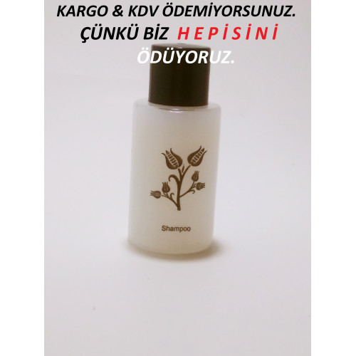  Otel Şampuanı Mini Yuvarlak Şişe Standart Tampon Baskılı 36 gr  375 ADET